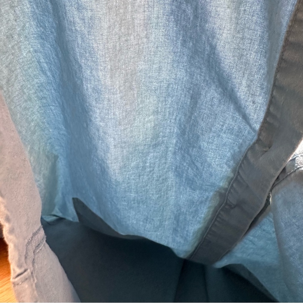 L.L.Bean Men’s Medium Blue Comfort Stretch Sun Washed Shirt Short Sleeve Pockets - Picture 7 of 14